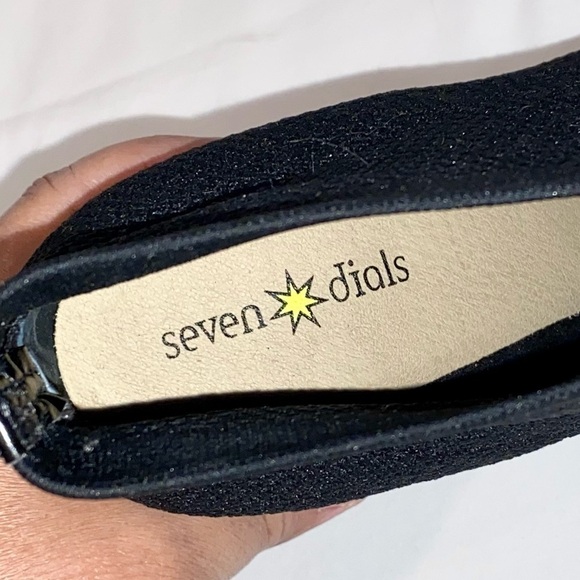 Seven Dials Tara Peep-toe Shooties Knit Outer Dressy Heels Black Size 8.5 - Picture 6 of 9